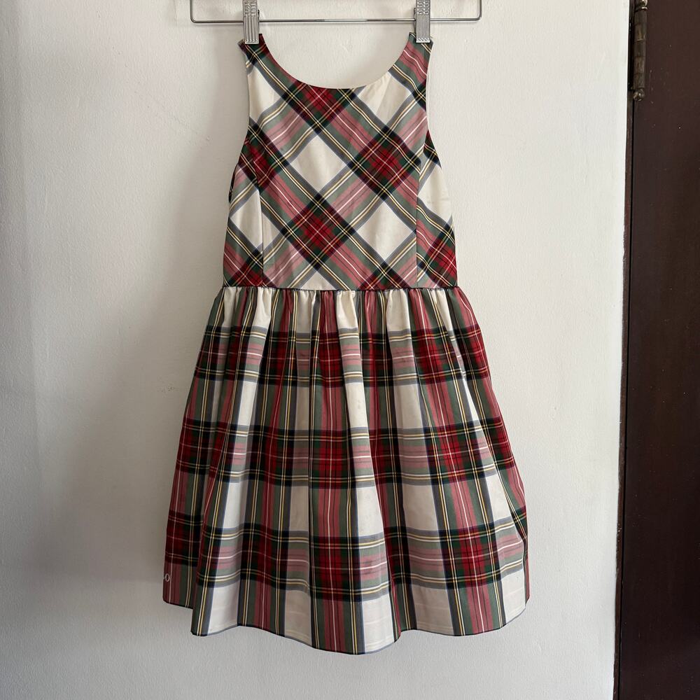 POLO Ralph Lauren Girls Plaid Taffeta Party Dress Size 6x Preppy Christmas Dress